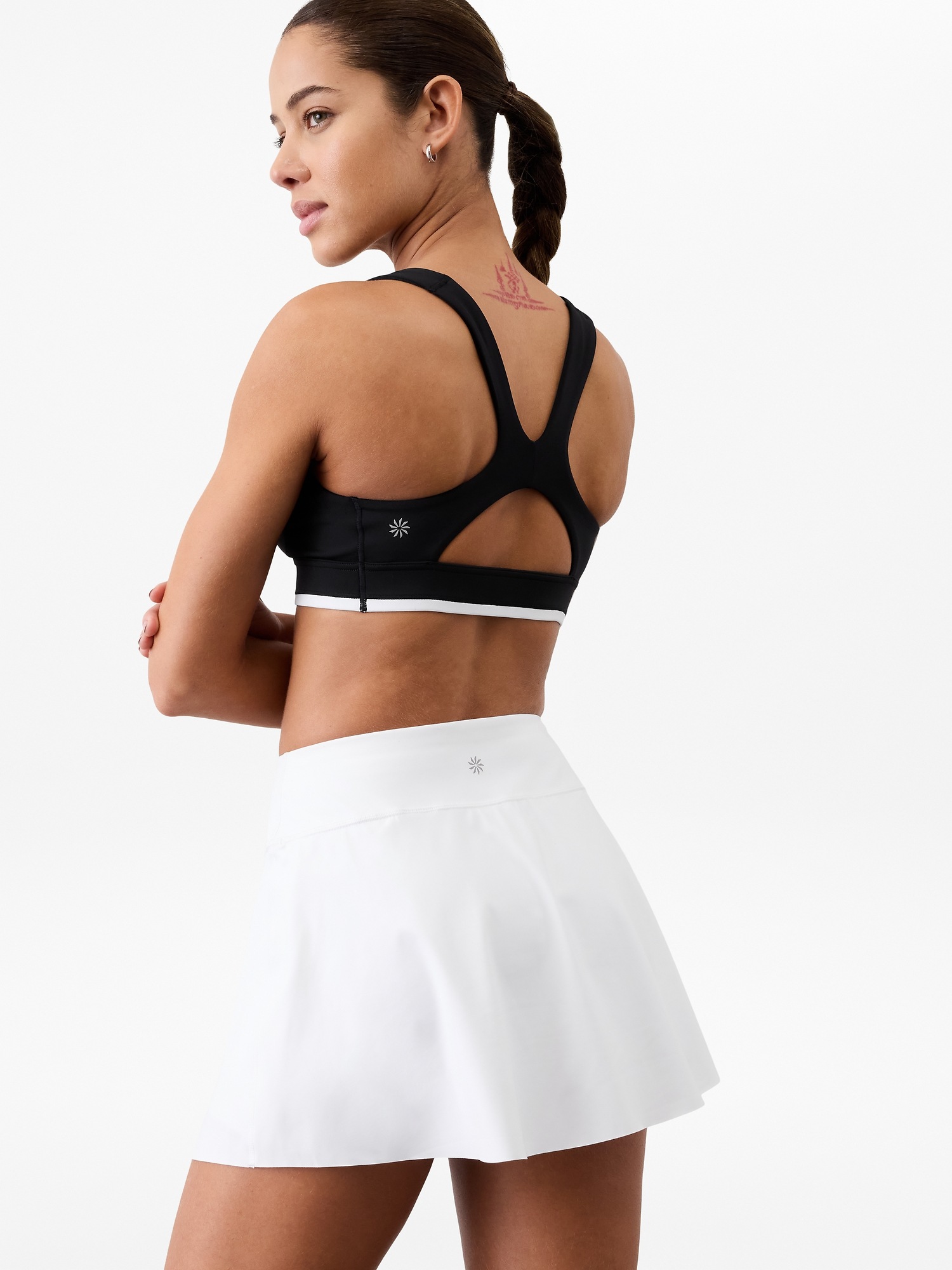Женская юбка-шорты Athleta Ace Advantage High Rise 13.5" Skort, цвет: Яркий белый — фото 3