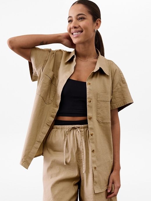 Image number 1 showing, Paradise Oversized Short Sleeve Top