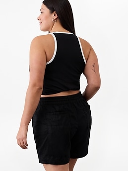 Retreat Linen Mid Rise 4" Short - Black - image 5