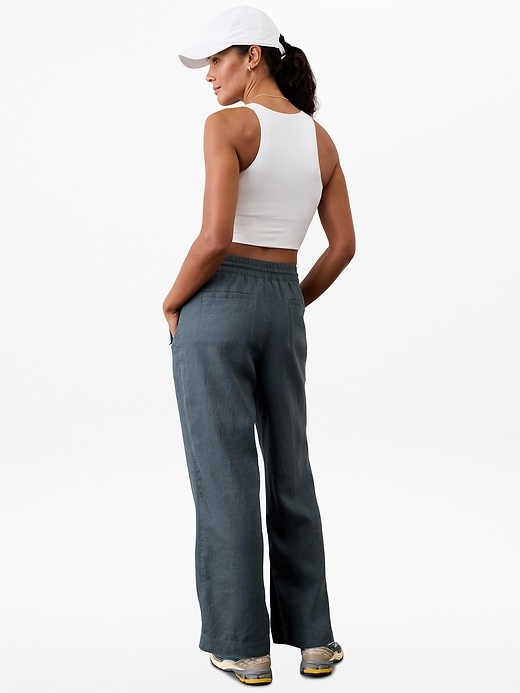 Image number 6 showing, Retreat Linen High Rise Wide Leg Pant
