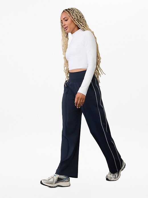 Image number 3 showing, Venice High Rise Track Stripe Wide Leg Pant