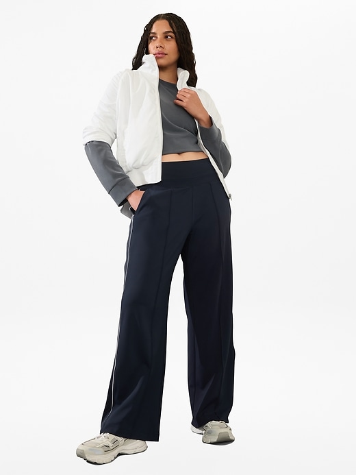 Image number 6 showing, Venice High Rise Track Stripe Wide Leg Pant