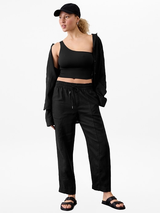 Image number 5 showing, Retreat High Rise Linen Ankle Pant