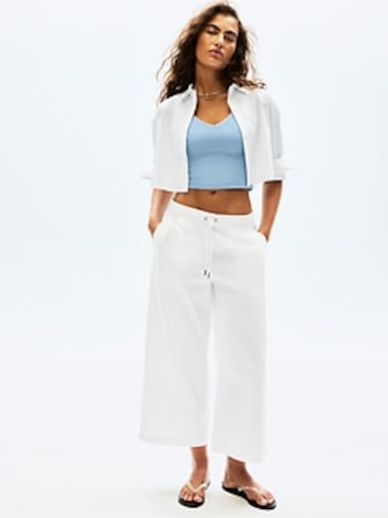 Midday Mid Rise Crop Poplin Pant