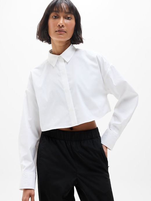 Image number 3 showing, Midday Ultra Cropped Poplin Shirt
