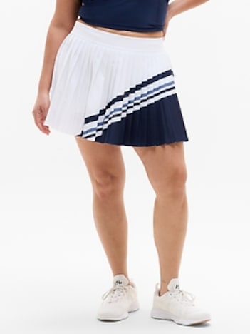 Match Point High Rise Pleated Colorblock 13" Skort