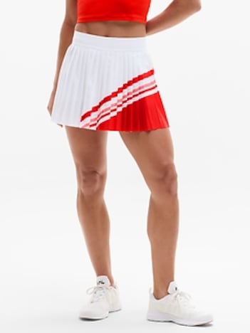 Match Point High Rise Pleated Colorblock 13" Skort