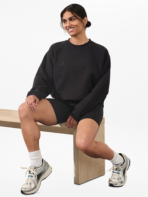 Image number 3 showing, Athleta Embroidered Crew Sweatshirt