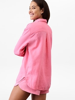 Retreat Linen Top - Pink - image 3
