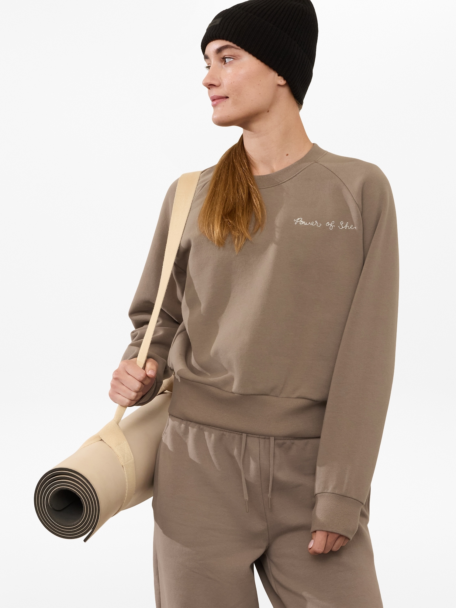 Power of She Embroidered Crew Sweatshirt