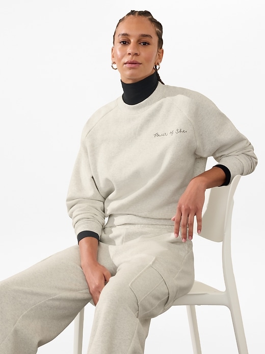 Image number 2 showing, Power of She Embroidered Crew Sweatshirt