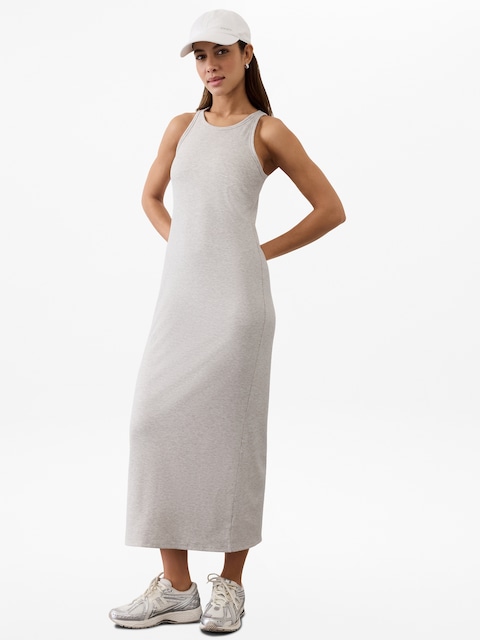 Signature Rib Maxi Dress - Brown