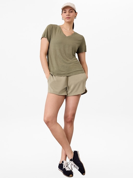 Image number 4 showing, Getaway Linen Blend V-Neck Tee