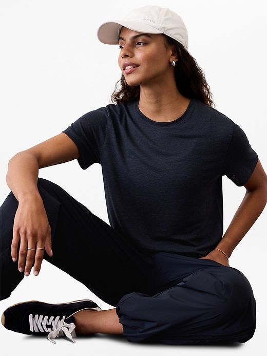 Image number 1 showing, Getaway Linen Blend Tee