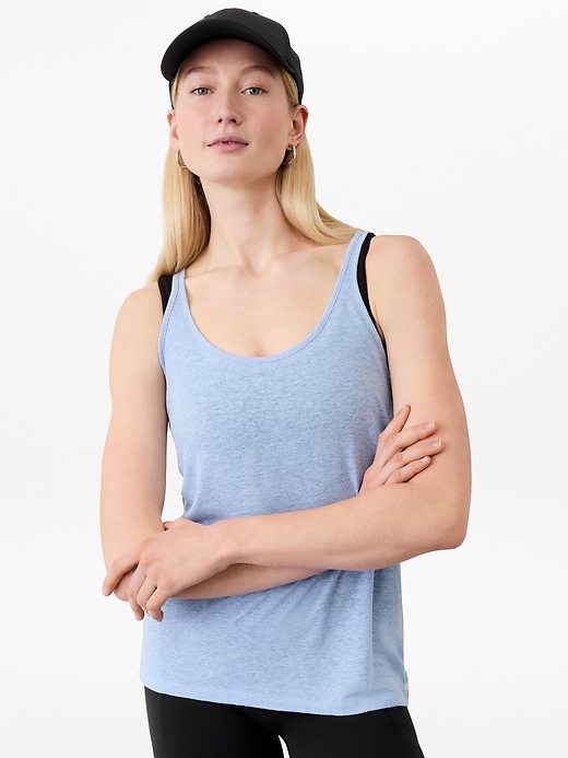 Image number 1 showing, Getaway Linen Blend Tank