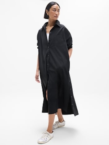 Drift Poplin Long Shirt Dress