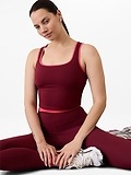 Signature Rib Square Neck Crop Tank