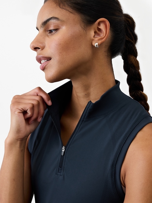 Image number 3 showing, Ace Seamless Half Zip Tank