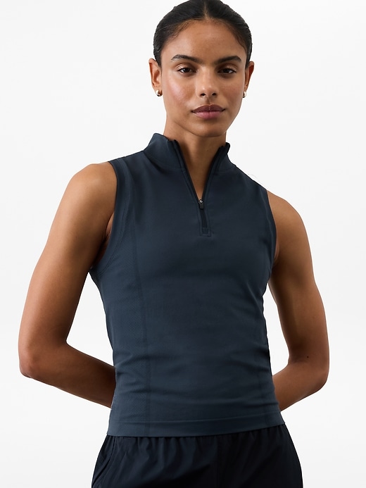 Image number 1 showing, Ace Seamless Half Zip Tank