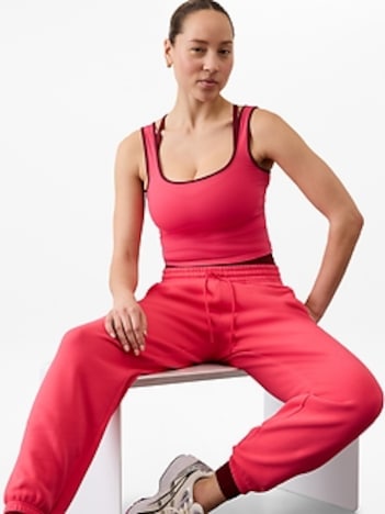 Signature Rib Square Neck Crop Tank