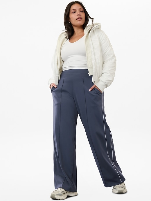 Image number 5 showing, Venice High Rise Track Stripe Wide Leg Pant