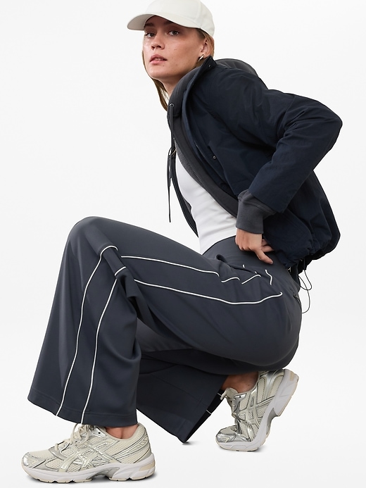 Image number 1 showing, Venice High Rise Track Stripe Wide Leg Pant