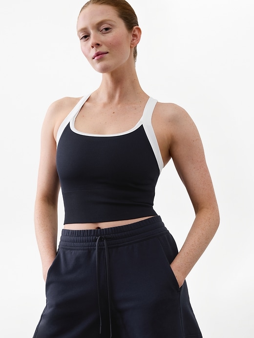 Image number 2 showing, Aurora Seamless Crop Rib Strappy Tank