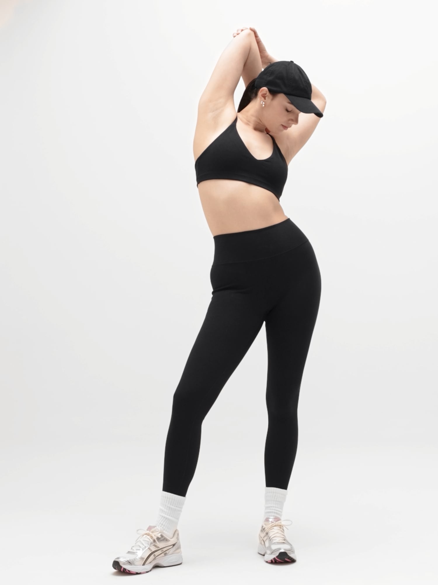 Спортивное бра Intuition A-C, хлопок — Athleta, цвет: Чёрный — фото 5