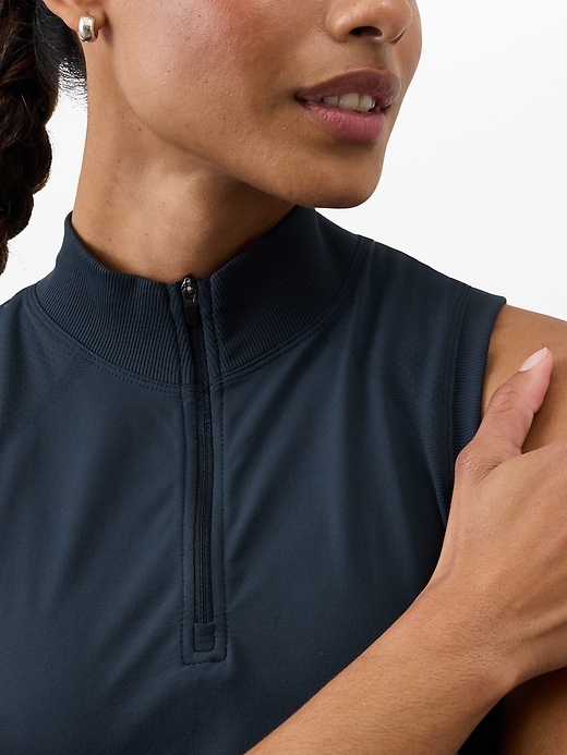 Image number 6 showing, Ace Seamless Half Zip Tank