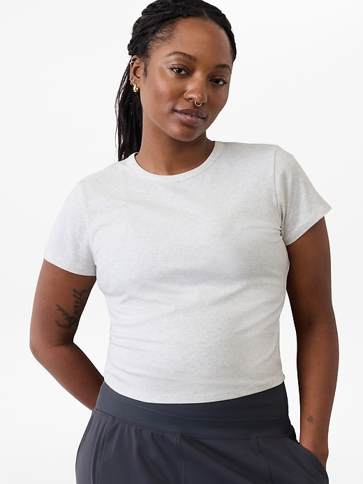 Image number 1 showing, Signature Rib Crop Tee