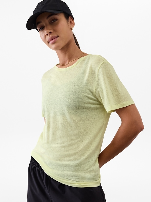 Image number 1 showing, Getaway Linen Blend Tee