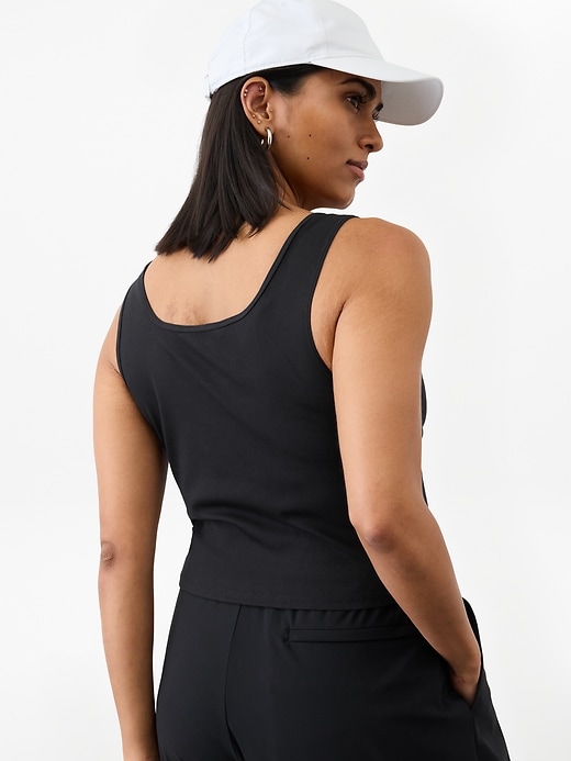 Image number 6 showing, Signature Rib Square Neck Crop Tank