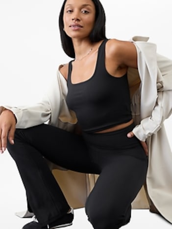 Signature Rib Square Neck Crop Tank
