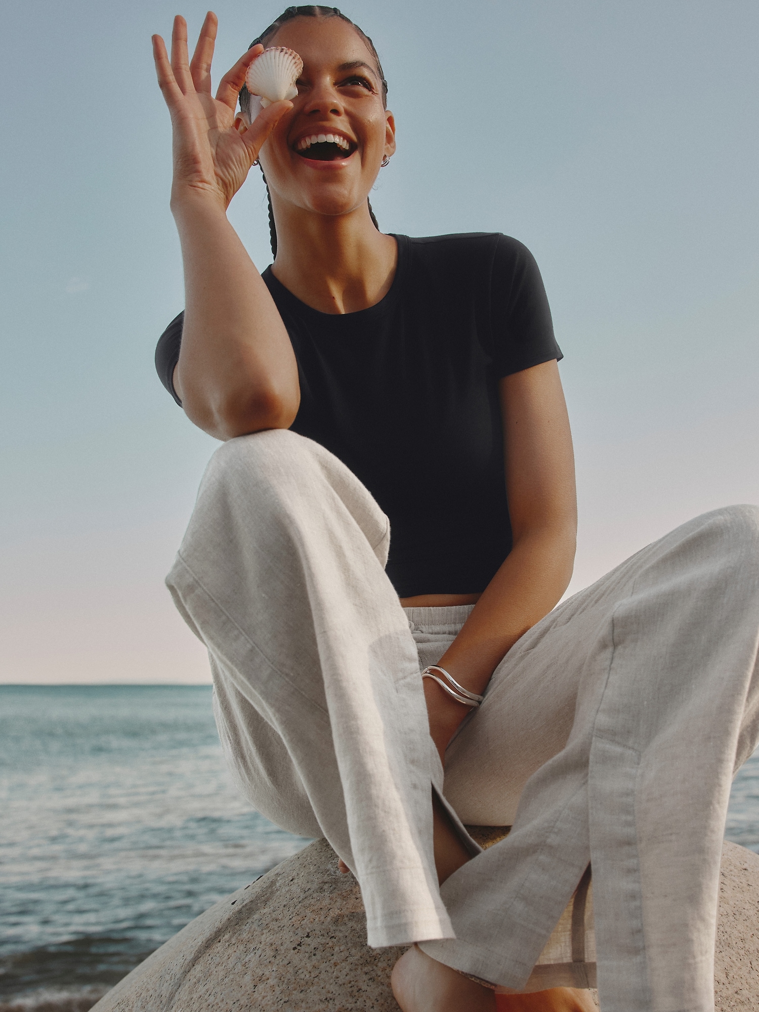 Retreat Linen High Rise Wide Leg Pant