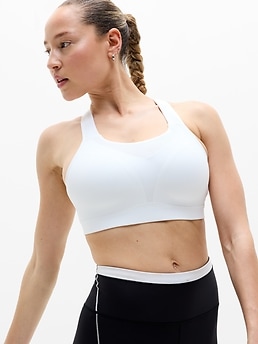 Speed Run High Support Sports Bra - White - image 2