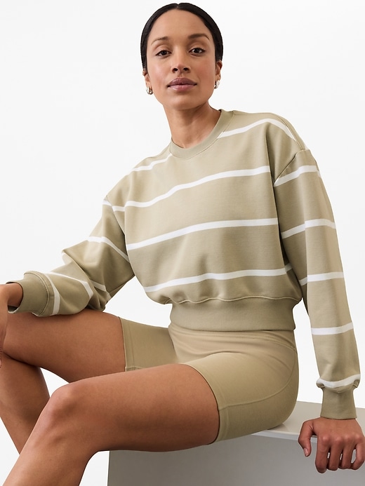 Image number 1 showing, Heavyweight Terry Crop Crew Sweatshirt