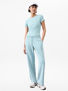 Athleta Signature Rib Crop Tee - Blue (Waterloo Blue)
