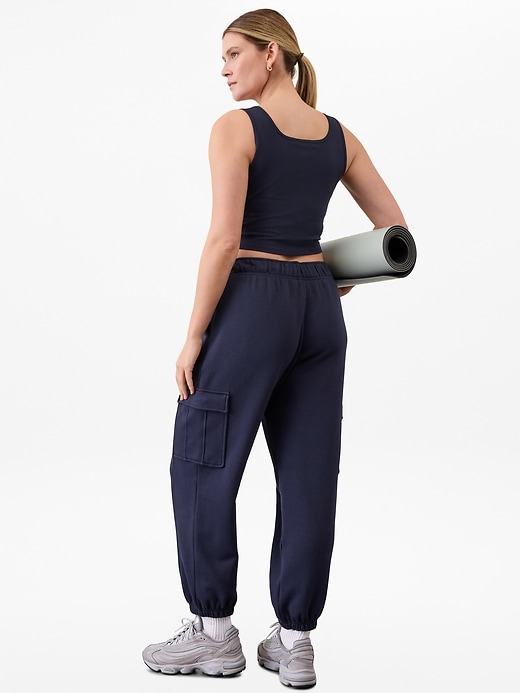 Image number 8 showing, Heavyweight Terry Mid Rise Cargo Jogger
