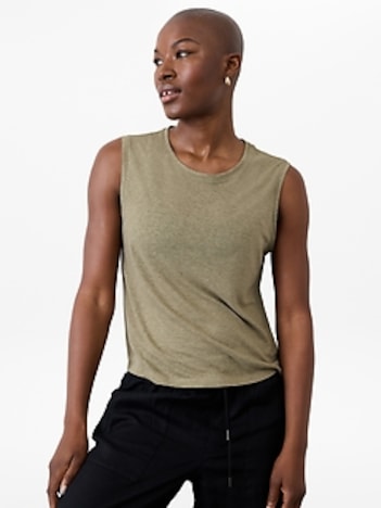 Getaway Linen Blend Muscle Tank