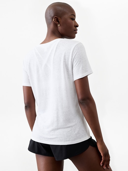 Image number 3 showing, Getaway Linen Blend V-Neck Tee