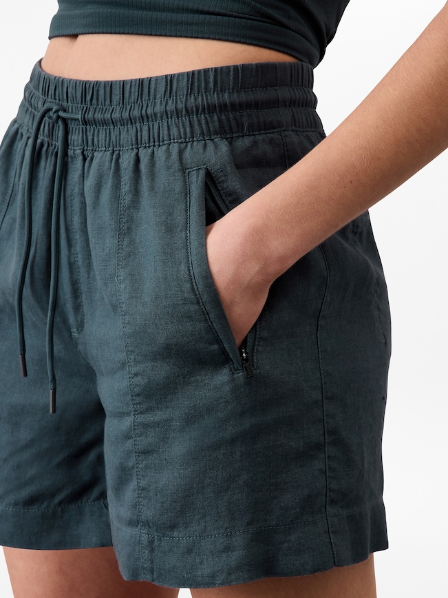Retreat Linen Mid Rise 4" Short
