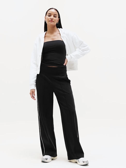 Image number 4 showing, Venice High Rise Track Stripe Wide Leg Pant