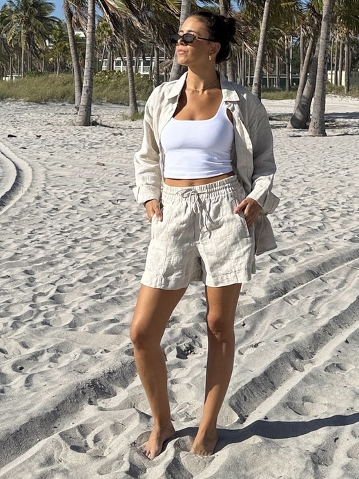 Image number 1 showing, Retreat Linen Mid Rise Short