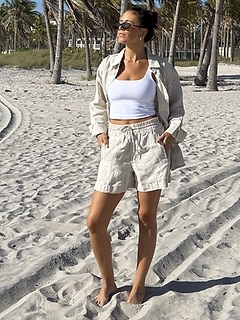 Retreat Linen Mid Rise 4" Short