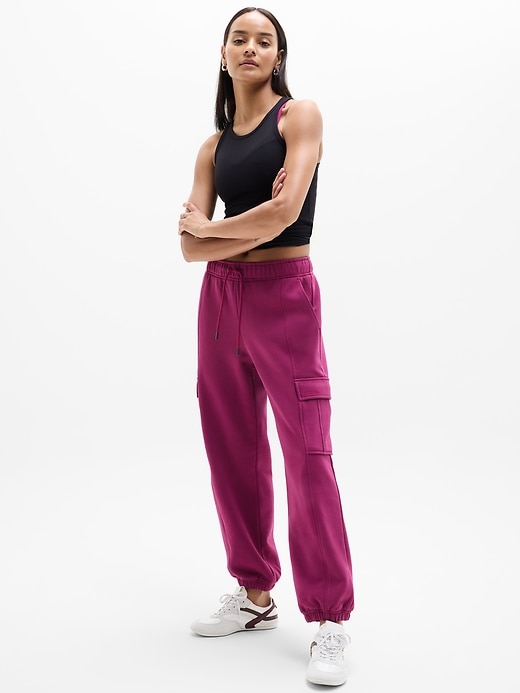 Image number 3 showing, Heavyweight Terry Mid Rise Cargo Jogger