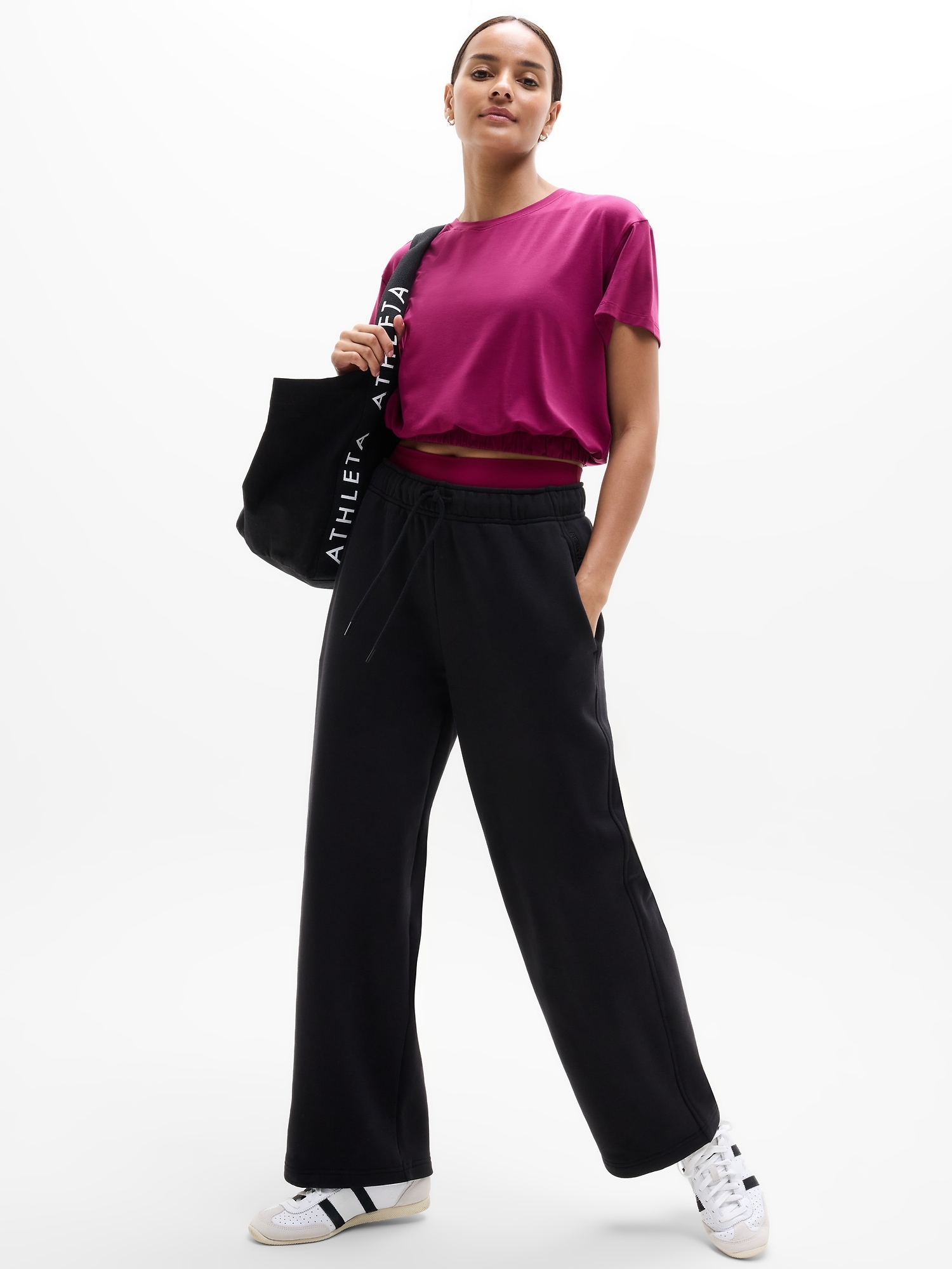 Athleta With Ease Bubble Hem Tee