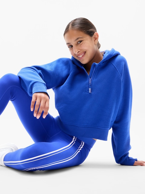 Athleta Girl All Day Half Zip Hoodie - Blue