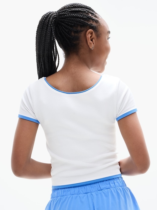 Image number 4 showing, Athleta Girl Rise Above Rib Crop Tee