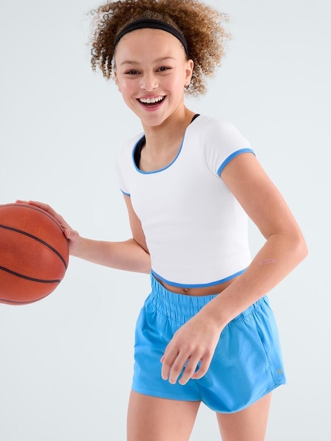 Athleta Girl Rise Above Rib Crop Tee