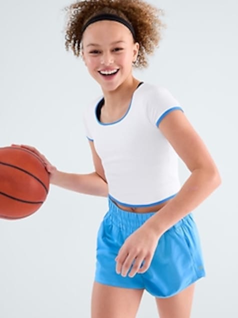 Athleta Girl Rise Above Rib Crop Tee